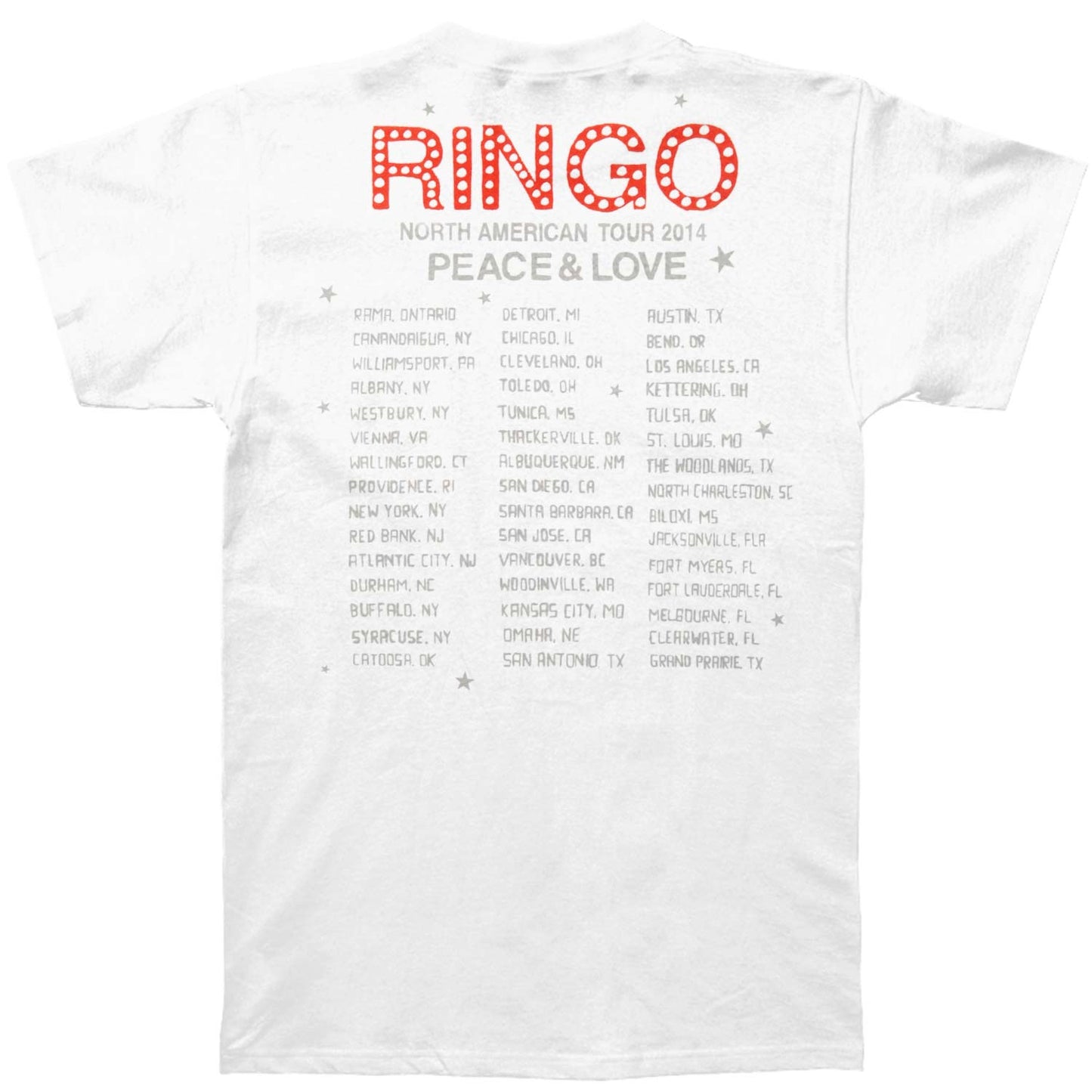 Ringo Starr North American Tour 2014 Slim Fit T-shirt Back