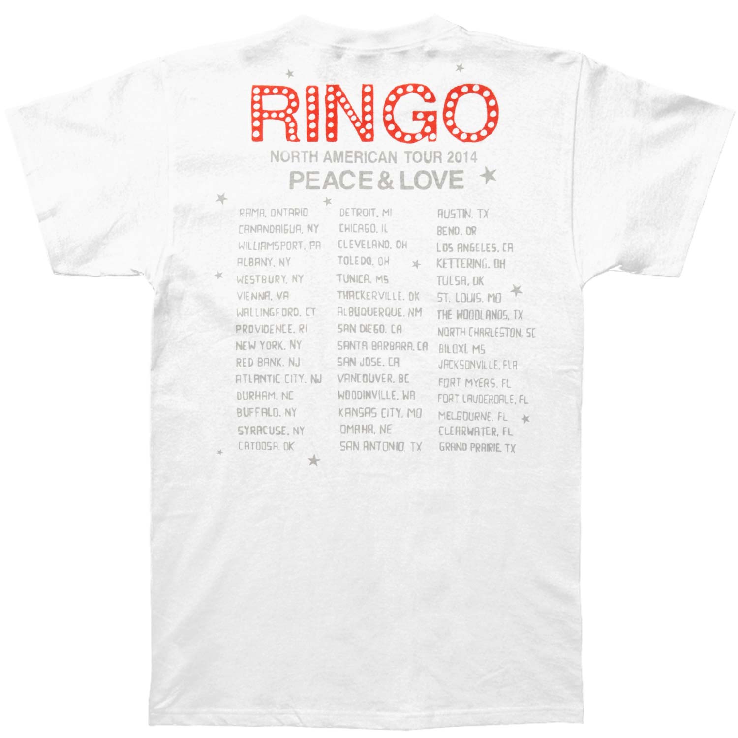 Ringo Starr North American Tour 2014 Slim Fit T-shirt Back