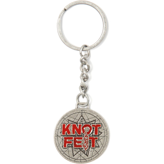 Slipknot Brushed Metal Knotfest Keychain Metal Key Chain Front