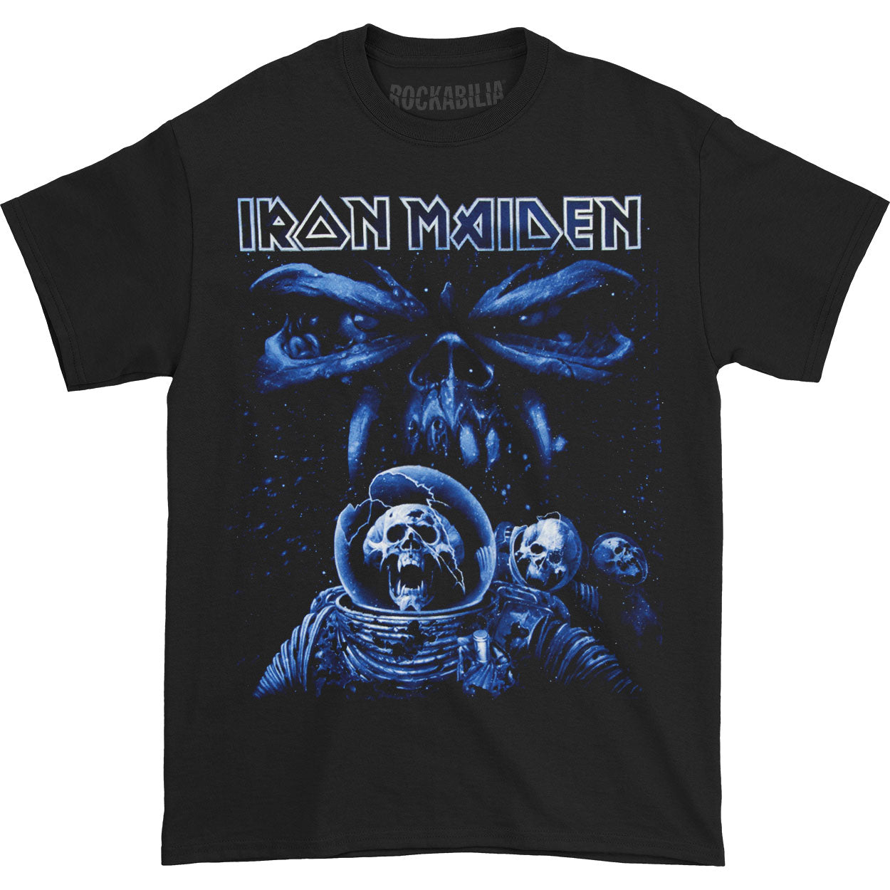 Iron Maiden Final Frontier Blue Album Spaceman T-shirt Front