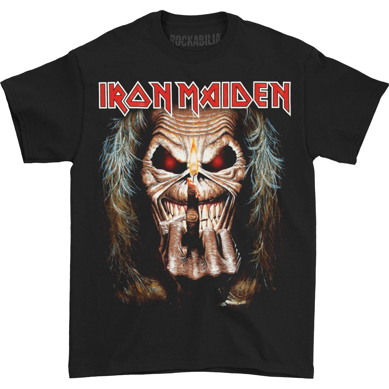 Iron Maiden Eddie Candle Finger T-shirt Front