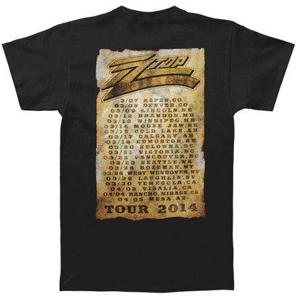 ZZ Top Vintage Poster 2014 Tour T-shirt