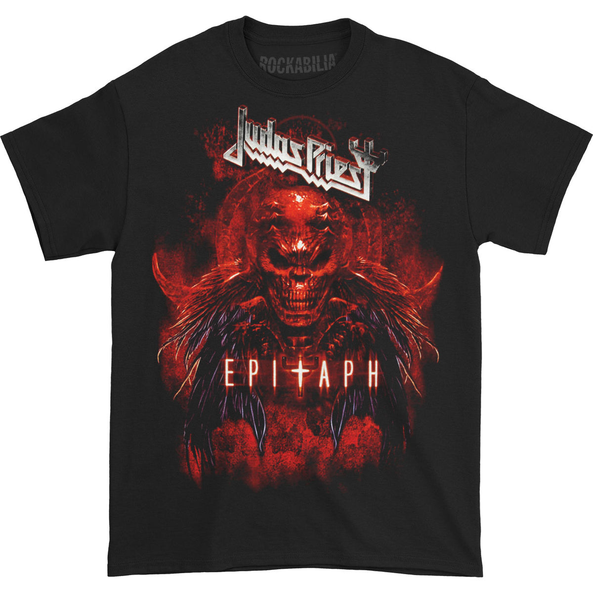 Judas Priest Epitaph Red Horns T-shirt Front