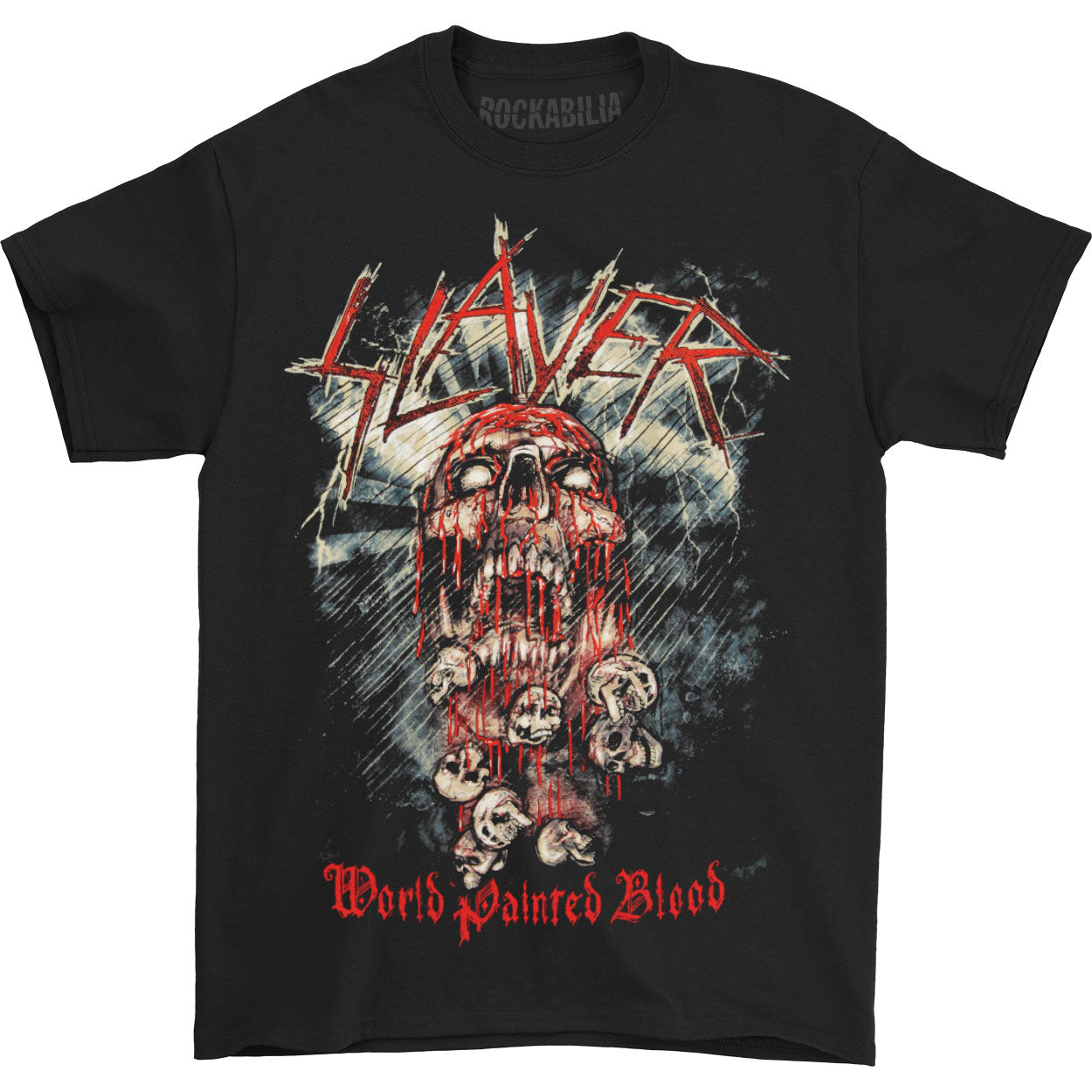 Slayer World Painted Blood Skull T-shirt Front