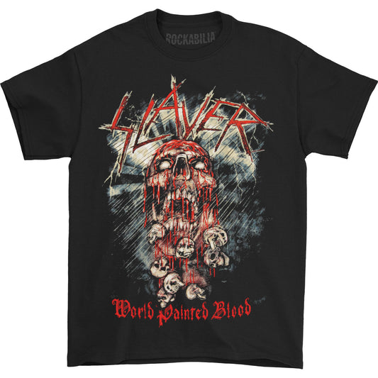 Slayer World Painted Blood Skull T-shirt Front