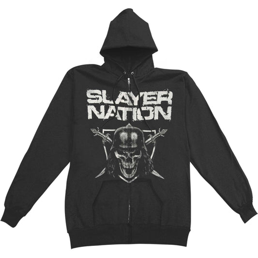 Slayer Nation Zippered Hooded Sweatshirt Front