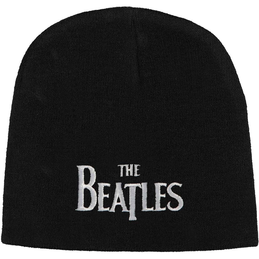 Beatles Drop T Logo (Black) Beanie Front