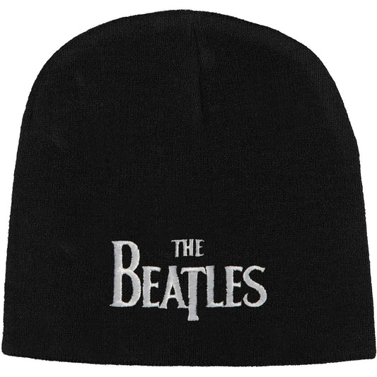 Beatles Drop T Logo (Black) Beanie Front