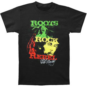 Bob Marley Roots, Rock, Rebel T-shirt Front