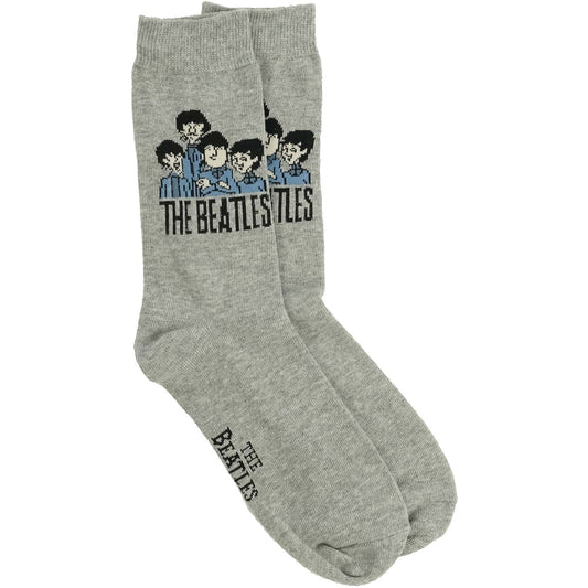 Beatles Cartoon Group (Grey) Socks Front