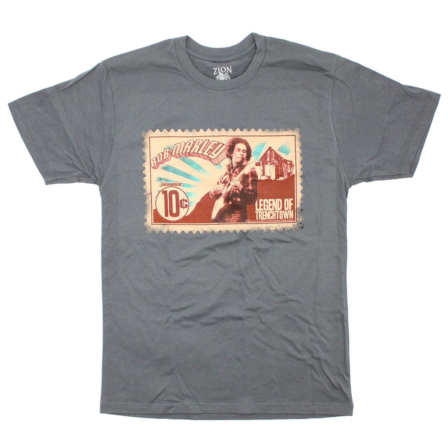 Bob Marley 10 Cent Stamp T-shirt Front