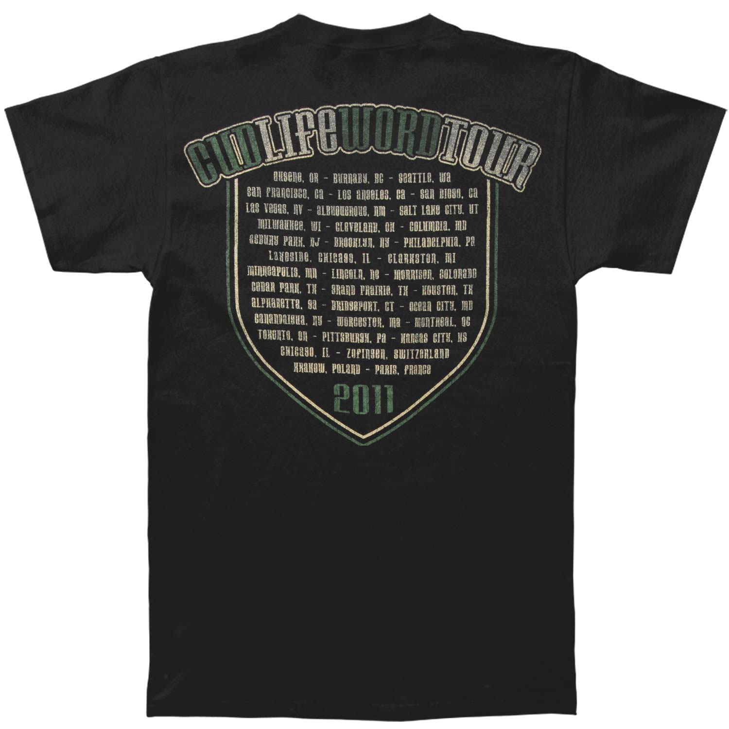Kid Cudi Shades 2011 Tour Slim Fit T-shirt Back