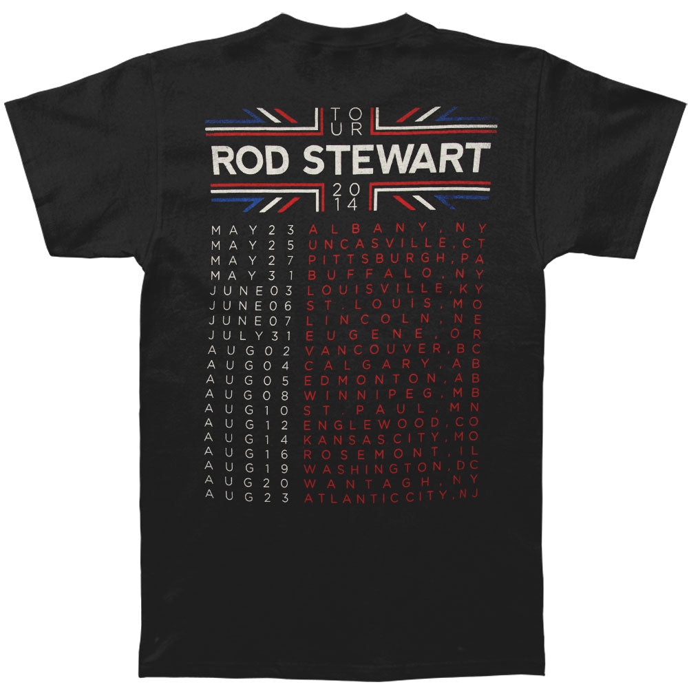 Rod Stewart Plaid Union Jack 2014 Tour Slim Fit T-shirt Back