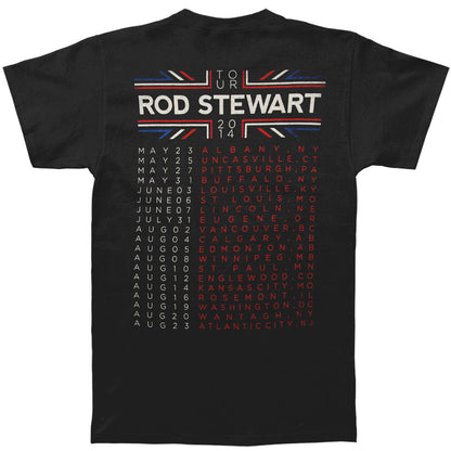 Rod Stewart Plaid Union Jack 2014 Tour Slim Fit T-shirt Back