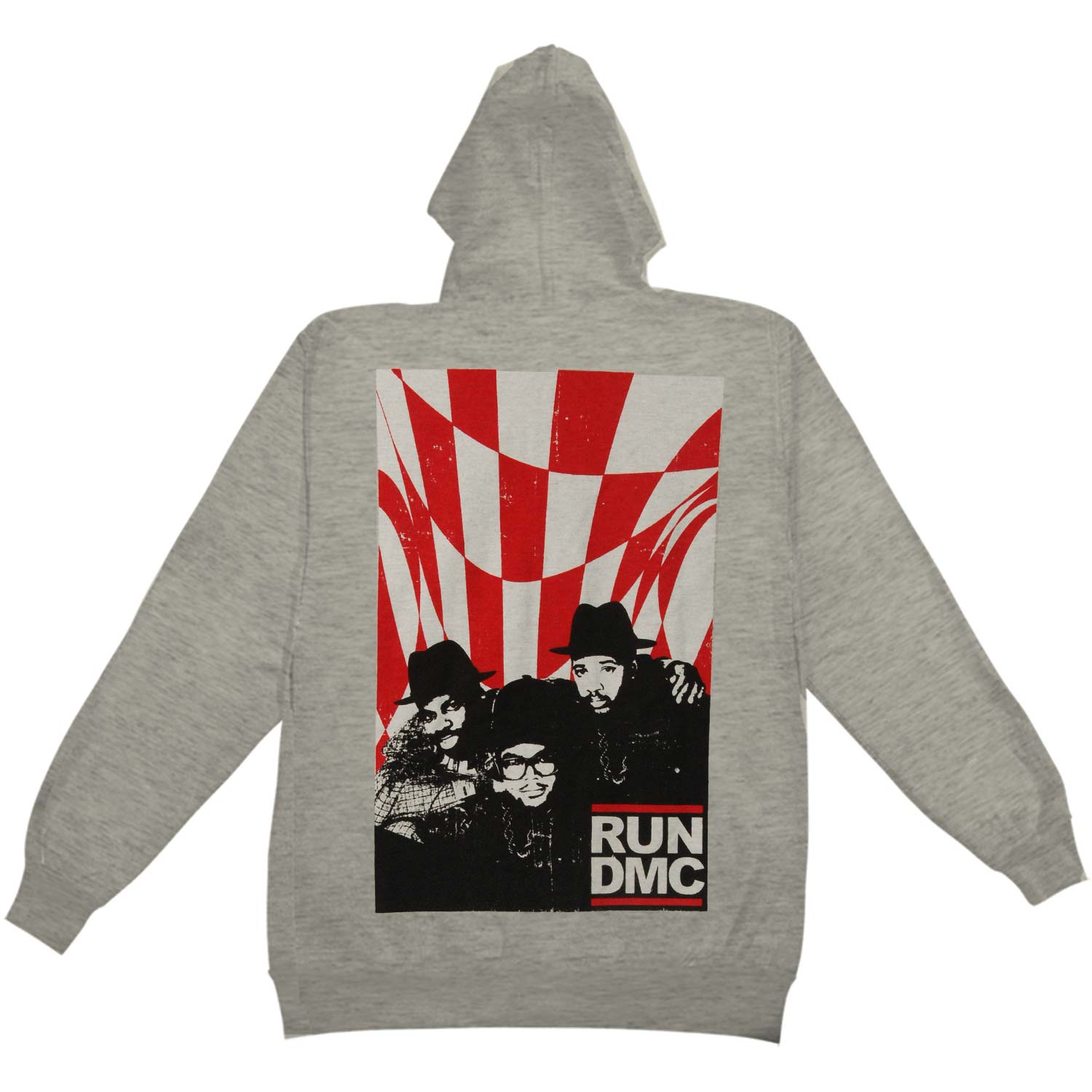 Run DMC Photo On Back Zippered Hooded Sweatshirt Back