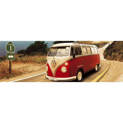 Volkswagen Camper Route Door Poster