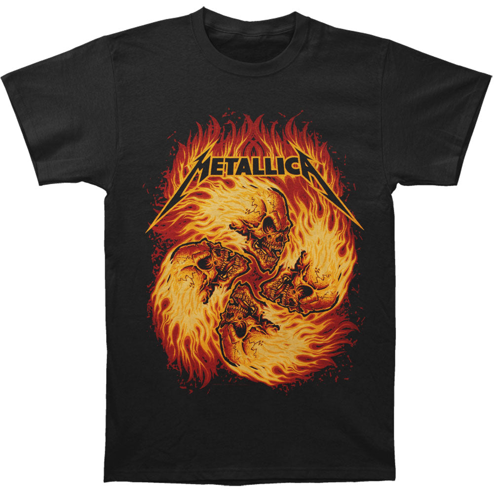 Metallica Flame Skulls Slim Fit T-shirt Front