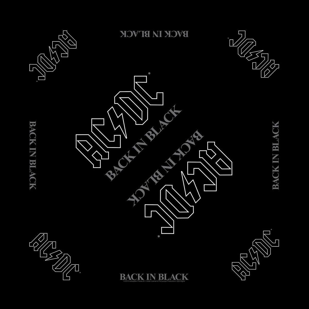 AC/DC Back In Black Bandana Front
