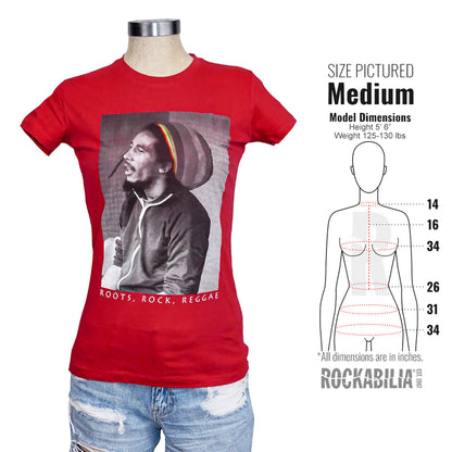Roots Rock Reggae Rasta Beanie Womens Tee Junior Top
