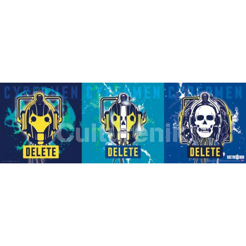 Doctor Who Cybermen Triptych Slim Print Poster Front