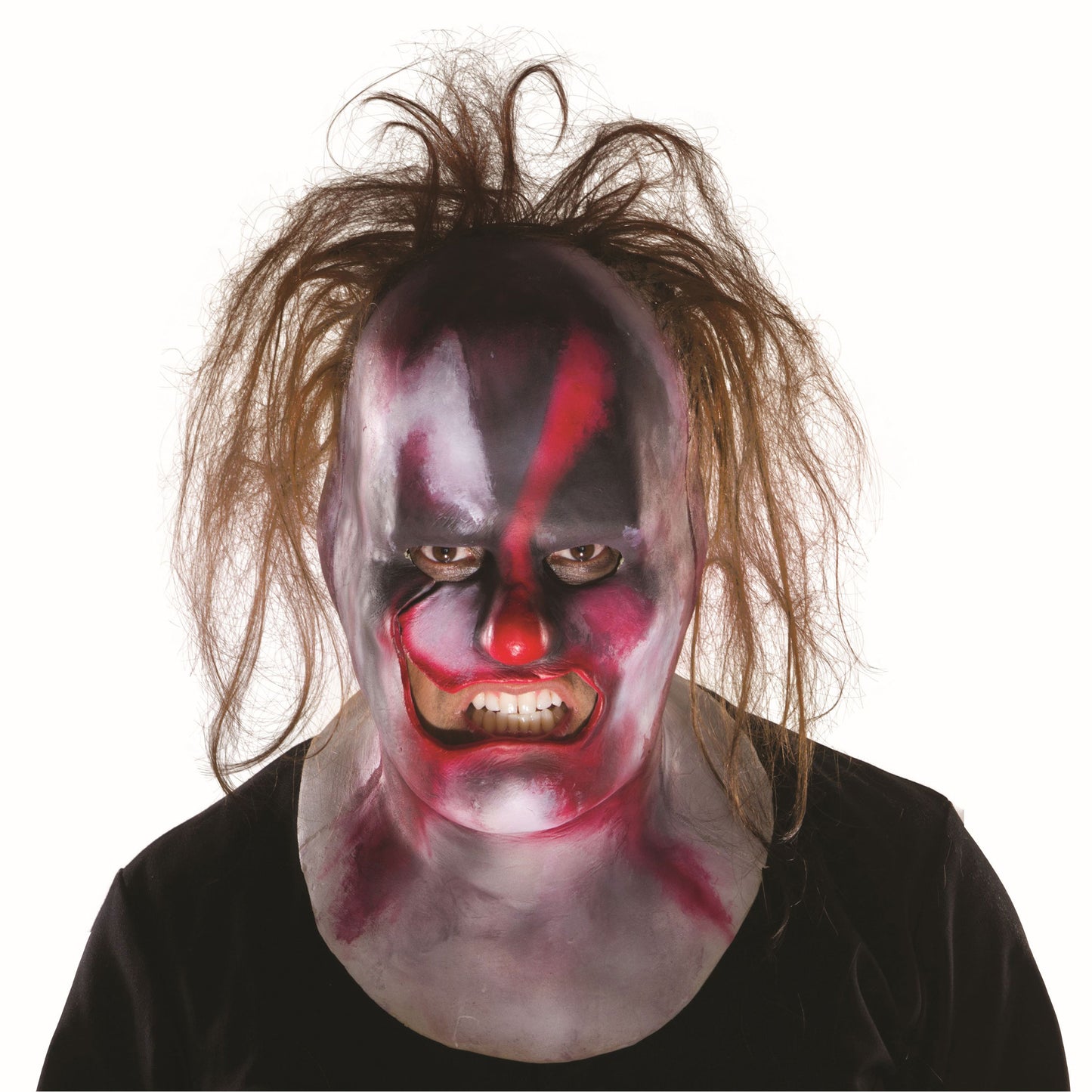 Adult Clown Full Mask with Hair Slipknot Mask Front