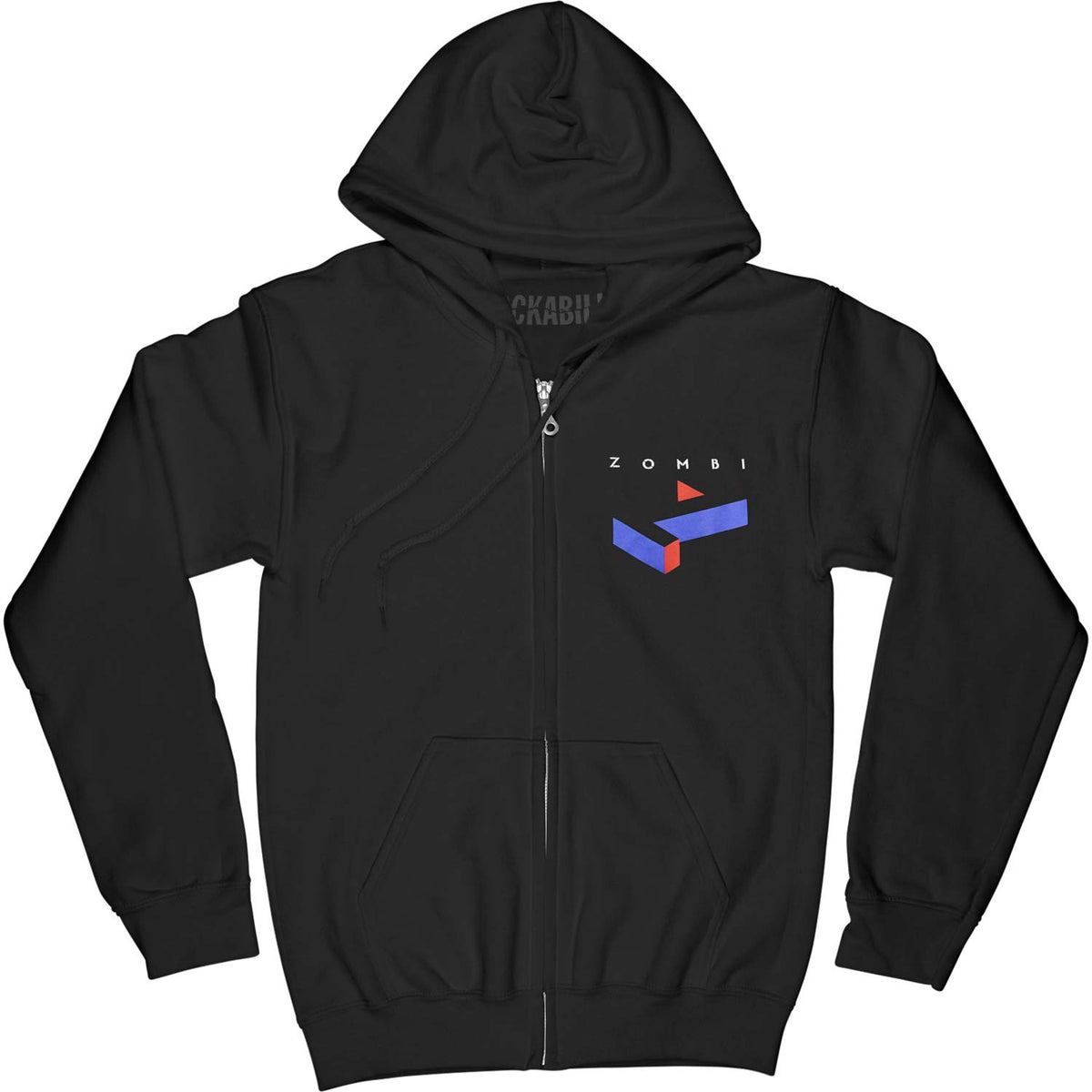 Zombi Z Logo Zippered Hooded Sweatshirt Front