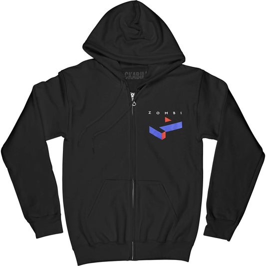 Zombi Z Logo Zippered Hooded Sweatshirt Front