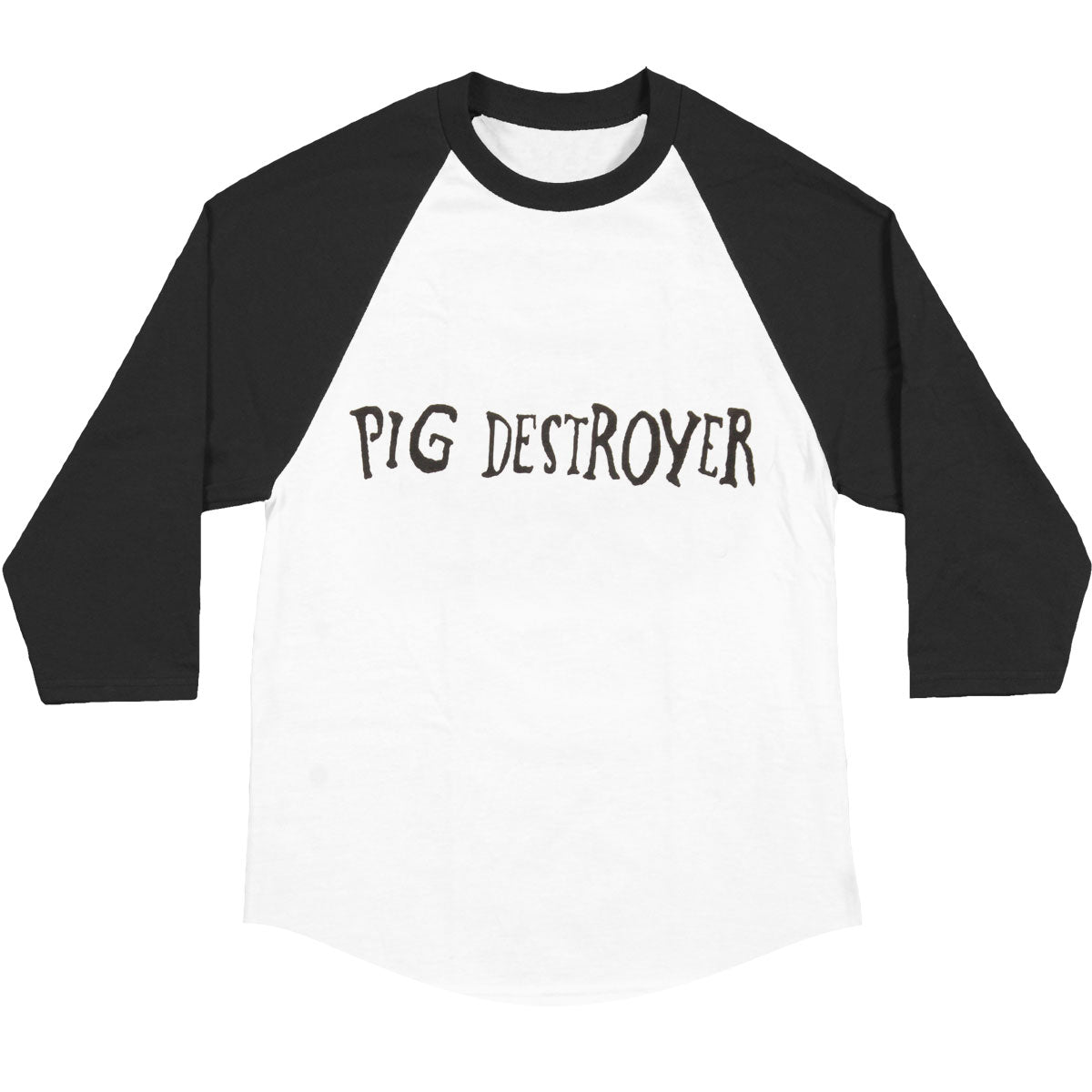 Pig Destroyer Logo Raglan Style Baseball Jersey Front