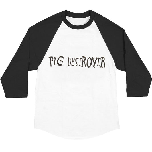Pig Destroyer Logo Raglan Style Baseball Jersey Front