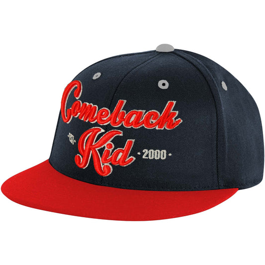 Comeback Kid Script Snapback Baseball Cap Front