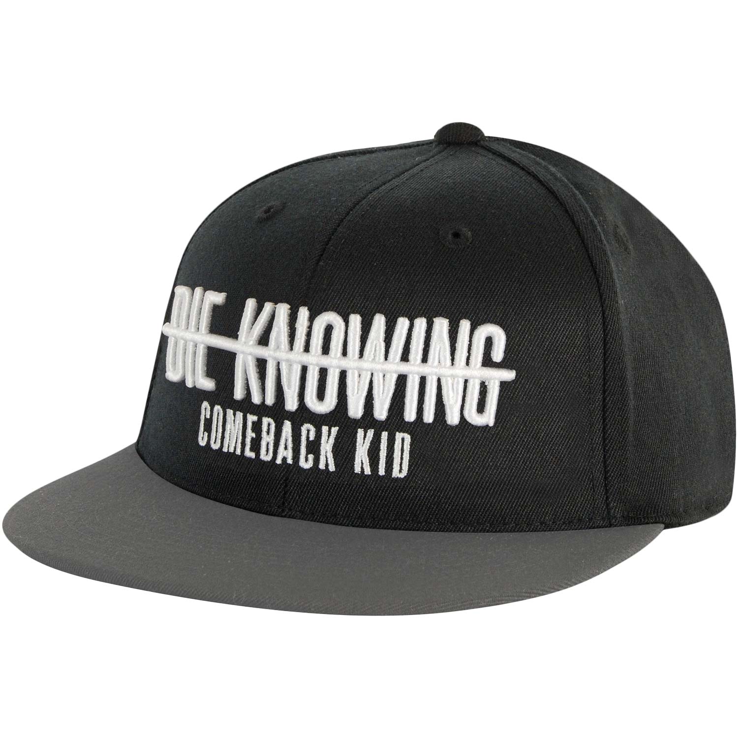 Comeback Kid Strikethrough Snapback Baseball Cap Front