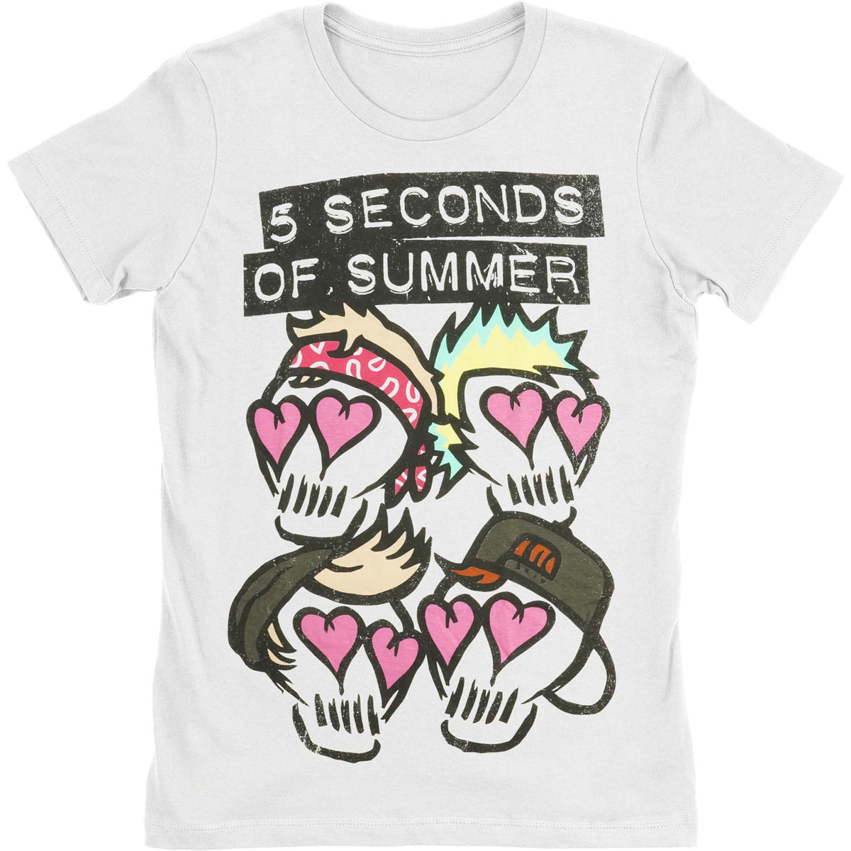 5 Seconds Of Summer Spray Skull Junior Top Front