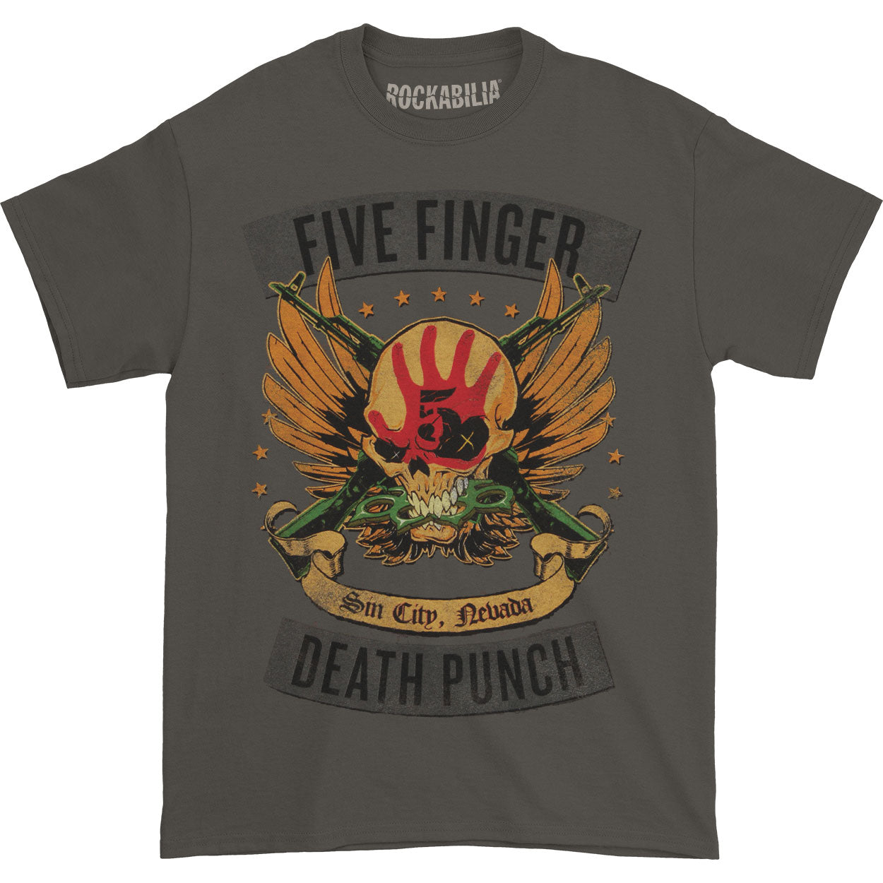 Five Finger Death Punch Locked & Loaded 2015 World Tour T-shirt Front