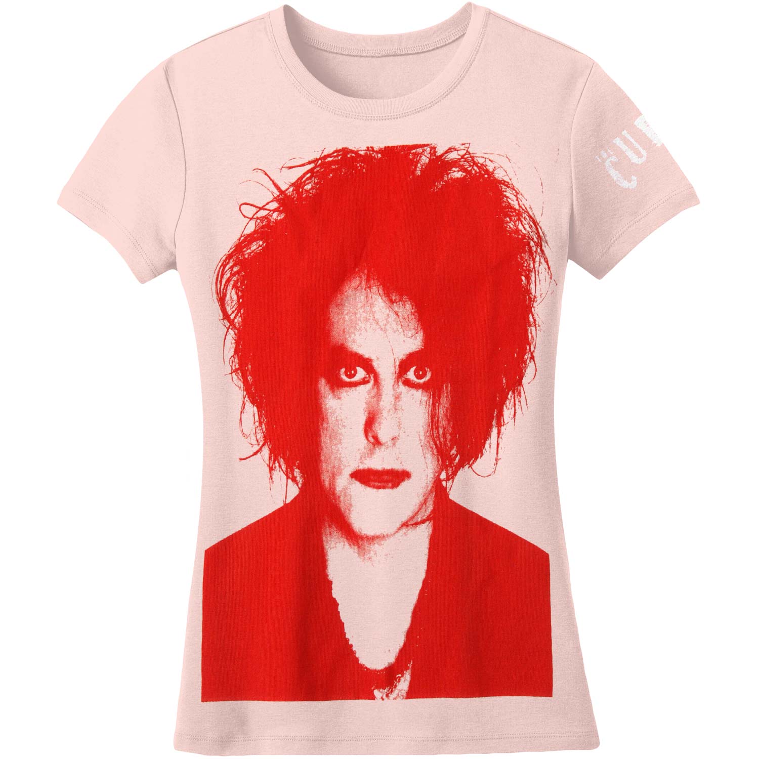 Cure Robert Smith Face Sleeve Logo Junior Top