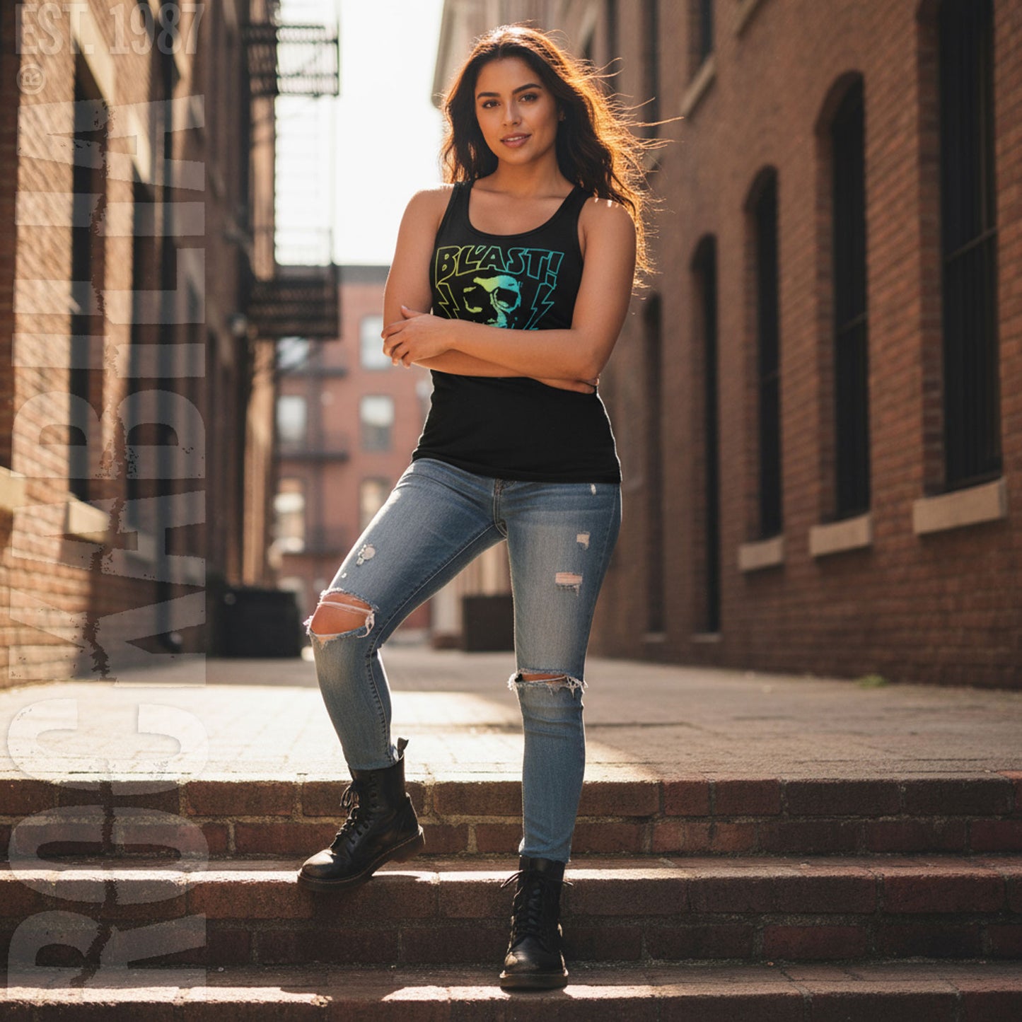 Gradient Skull Womens Tank