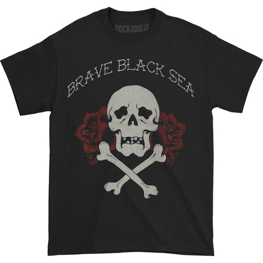 Brave Black Sea Skull Roses T-shirt Front