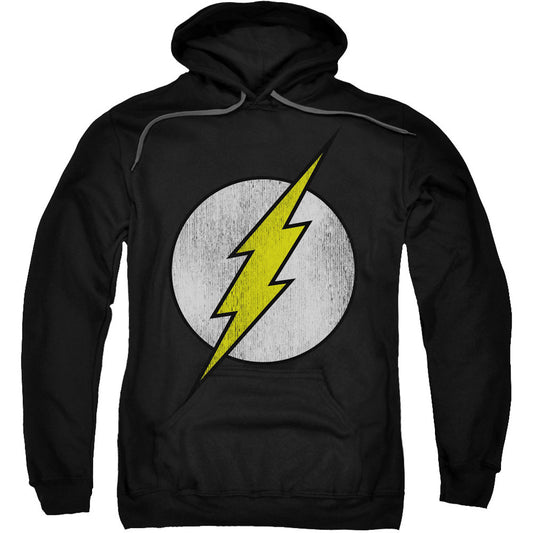DC Comics Flash Logo Distressed Hooded Sweatshirt Front