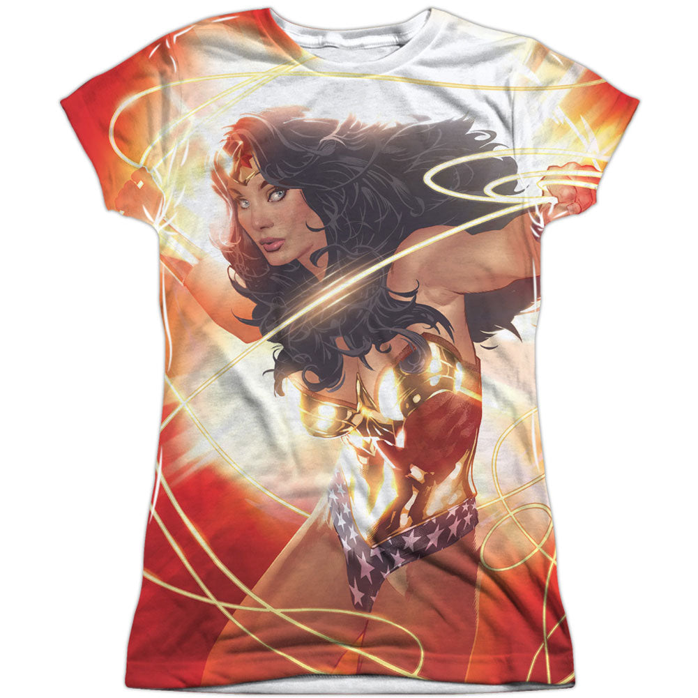Justice League Of America Wonder Glow Sublimation Junior Top Front