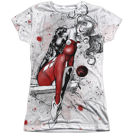 Justice League Of America Harley Sketch Sub Sublimation Junior Top Front