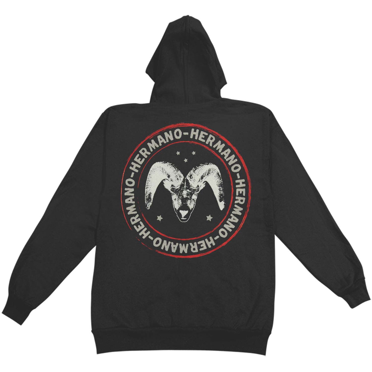 Hermano Band/Ram Zippered Hooded Sweatshirt Back