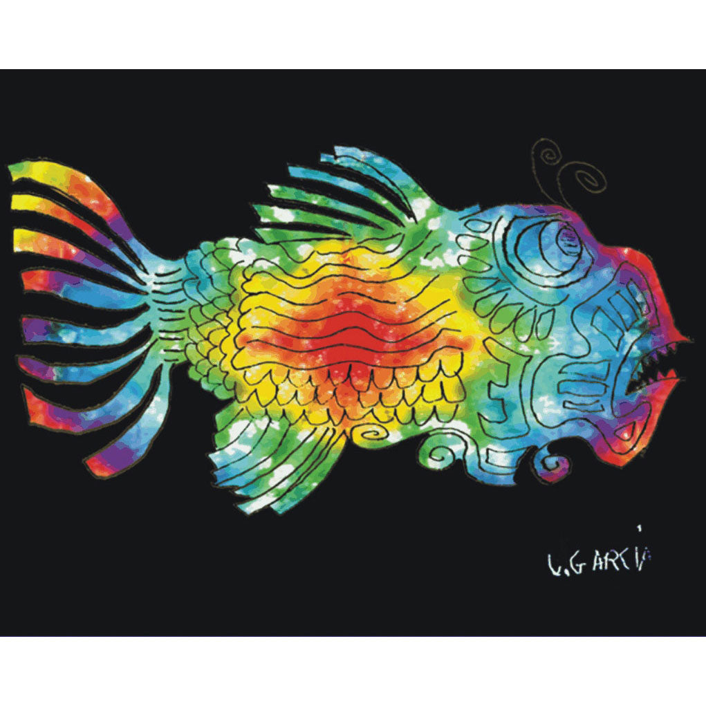 Jerry Garcia Tie Dye Fish Fleece Blanket