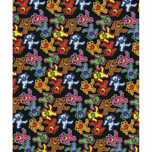 Grateful Dead Dancing Bears Jumble Fleece Blanket Front