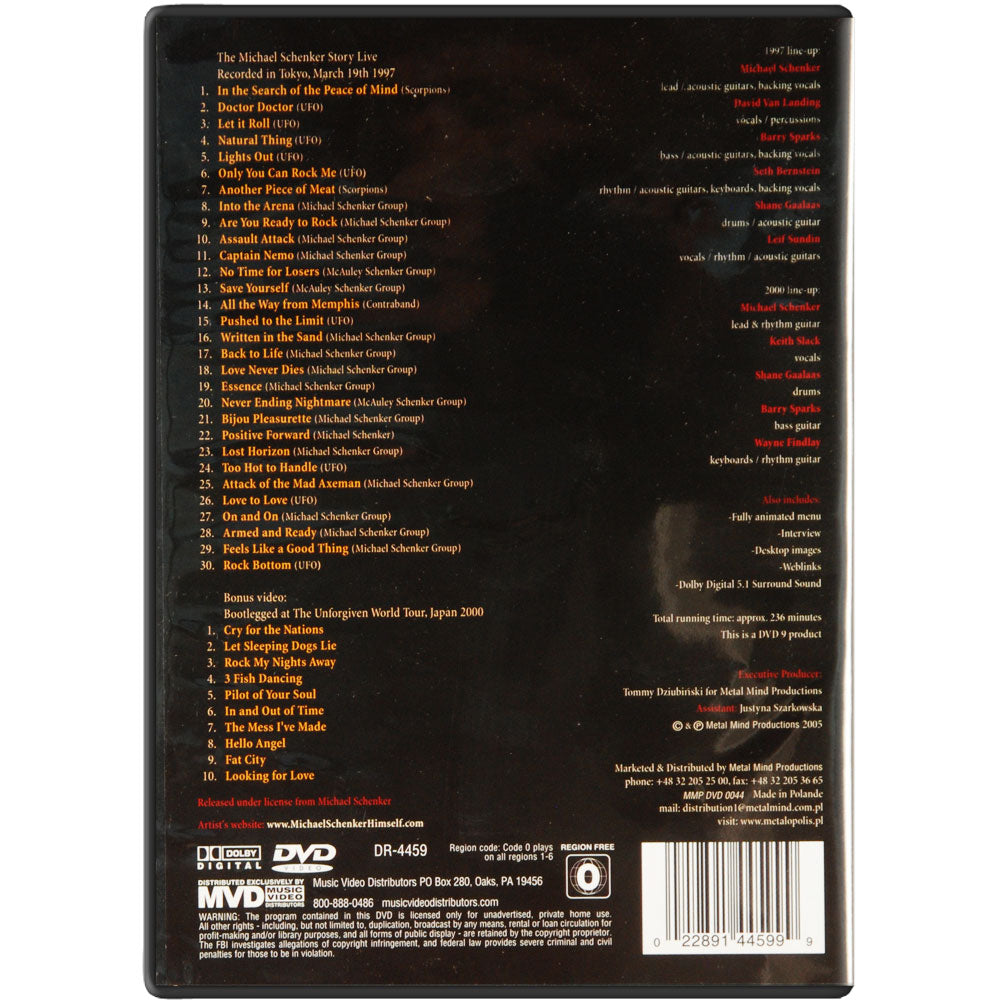 Michael Schenker Group Live In Tokyo 1997 DVD