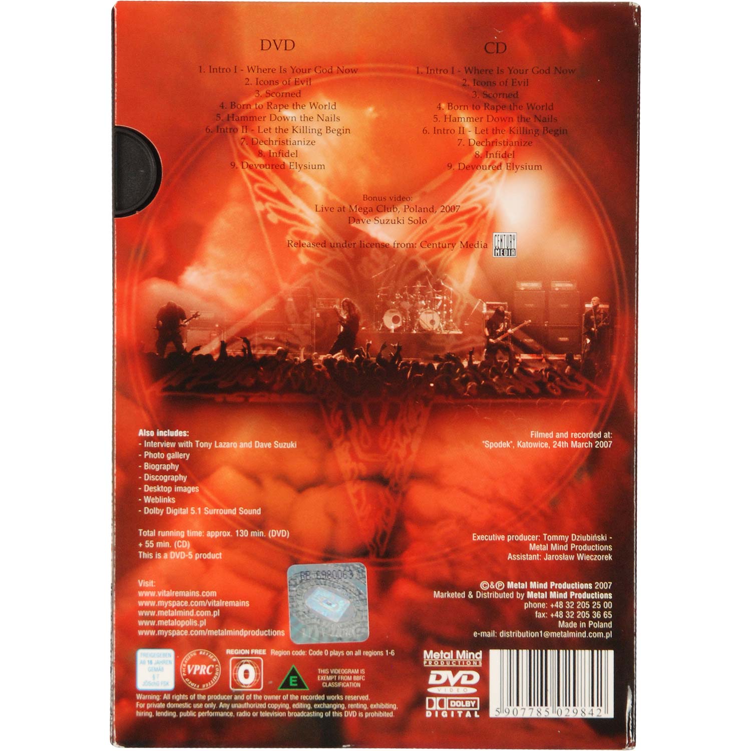 Vital Remains Evil Death Live Limited Edition DVD