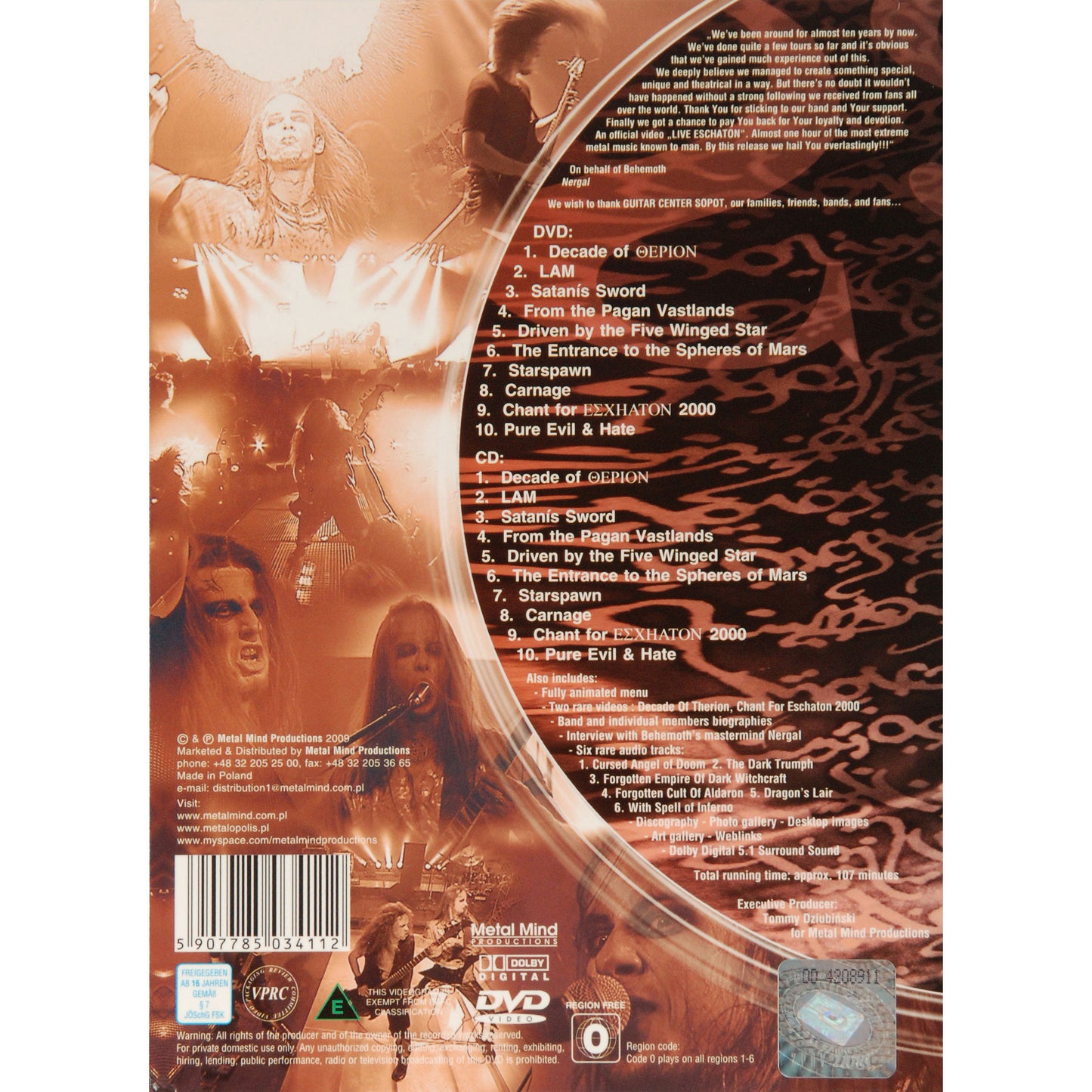 Live Eschaton:  Art Of Rebelion DVD