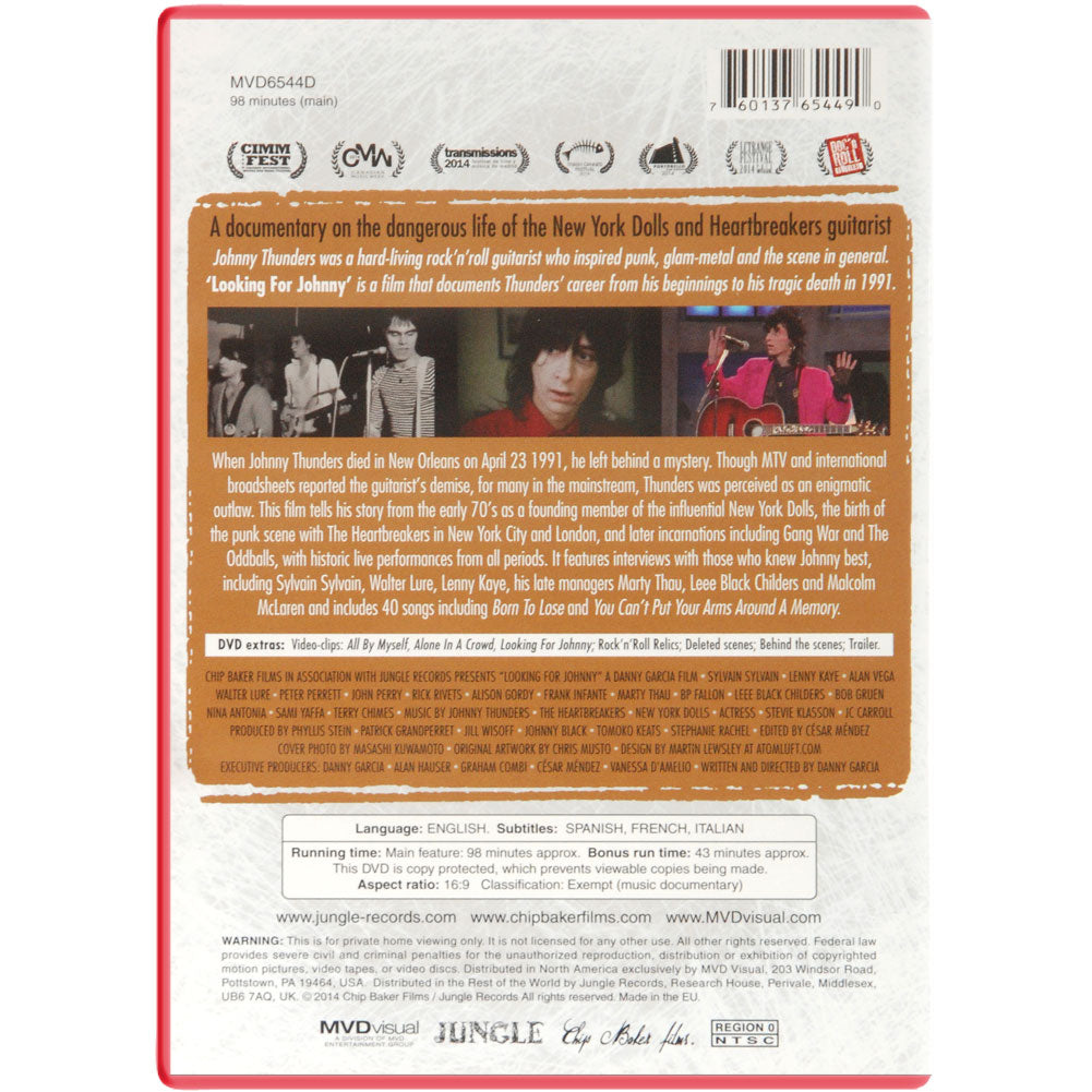 Johnny Thunders Looking For Johnny: The Legend Of Johnny Thunders DVD