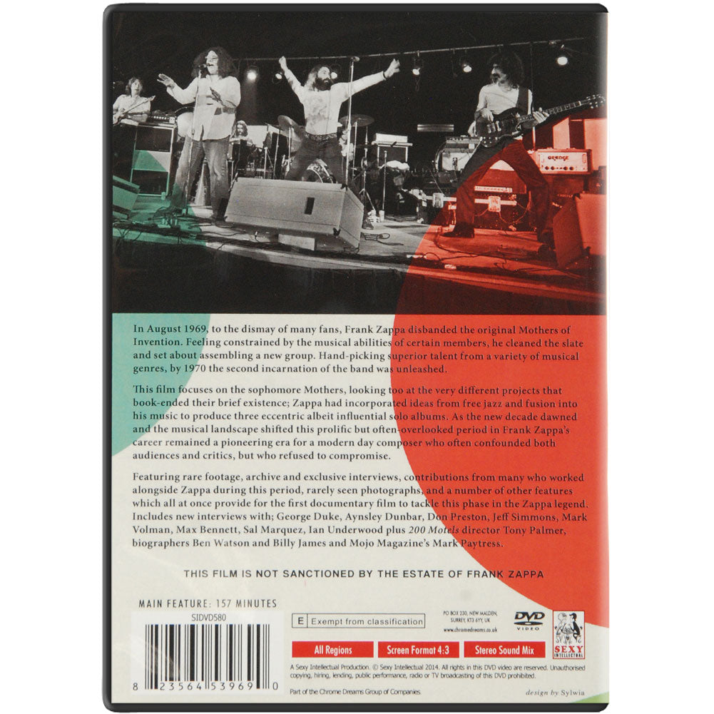 Frank Zappa Freak Jazz, Movie Madness & Another Mothers DVD Back