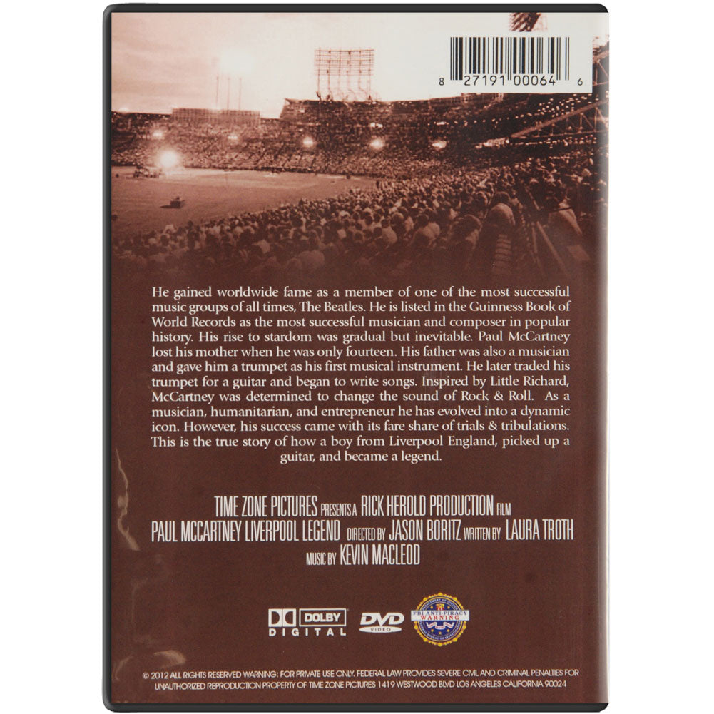 Paul Mccartney Liverpool Legend: Unauthorized Documentary DVD
