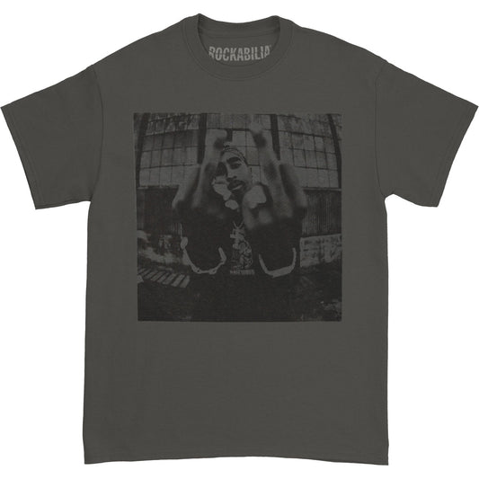 Tupac Bold Charcoal T-shirt Front
