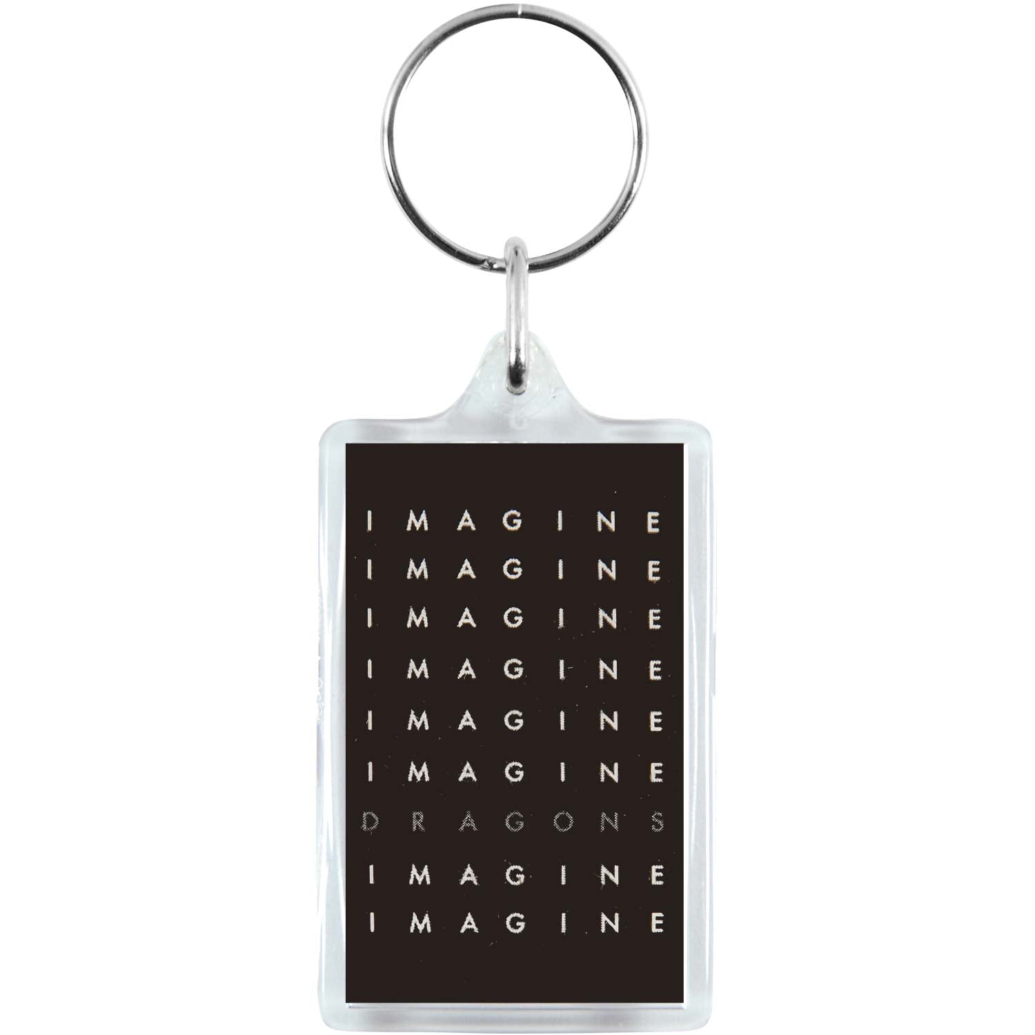 Imagine Dragons Stacked Logo Plastic Key Chain Back